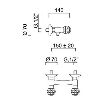 ODESSA CRYSTAL - F3907/S - 2 hole shower tap by Rubinetteria Giulini - view 3